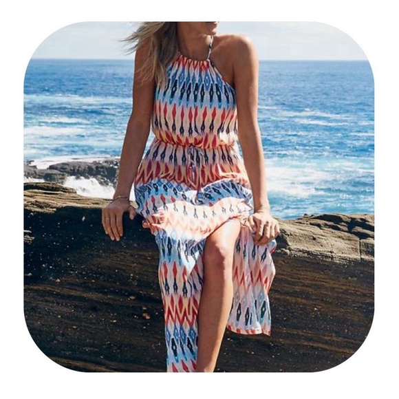 Athleta Dresses & Skirts - Athleta M Sunset Maxi Halter Dress